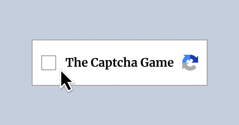 Screenshot of The Captcha Game available on the Drift Boss arcade hub catalog